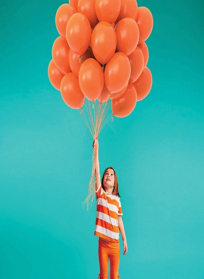 HEMITO Premium Metallic Latex Balloons Pack of 50 Orange Balloons for Decoration (Orange, Pack of 50) - Image 2